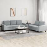 vidaXL Set de canapele, 2 piese, gri deschis, material textil GartenMobel Dekor (3201898) Canapea