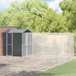 vidaXL Cusca pentru pasari Antracit 621 x 208 x 247 cm Otel Galvanizat GartenMobel Dekor (3325157)
