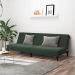vidaXL Canapea extensibila cu 2 locuri, verde închis, catifea GartenMobel Dekor (375928) Canapea