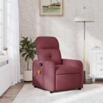 vidaXL Fotoliu de masaj rabatabil, rosu vin, material textil GartenMobel Dekor (374209)