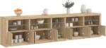 vidaXL Dulap cu lumini LED, stejar sonoma, 283x37x67 cm GartenMobel Dekor (3209025) Comoda