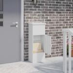 vidaXL Cutie pentru colet cu depozitare Alb 44, 5 x 29 x 110, 5 cm Otel GartenMobel Dekor (874927)