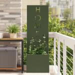 vidaXL Ghiveci de Gradina cu Panou Decorativ Olivengrønn 50 x 140 cm GartenMobel Dekor (876493)