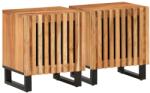 vidaXL Noptiere, 2 buc. , 40x33x46 cm, lemn masiv de acacia GartenMobel Dekor (377419)