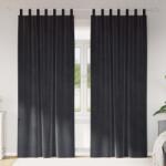 vidaXL Perdele opace 2 pcs Gri închis 140 x 245 cm Catifea GartenMobel Dekor (4107236)
