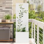 vidaXL Ghiveci de Gradina cu Panou Decorativ Alb 50 x 140 cm GartenMobel Dekor (876477)