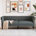 vidaXL Canapea Chesterfield cu 3 locuri, gri închis, material textil GartenMobel Dekor (372557) Canapea