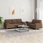 vidaXL Set de canapele cu perne, 2 piese, maro, textil GartenMobel Dekor (3201325) Canapea