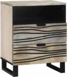 vidaXL Noptiera alba 50x33x62 cm din lemn prelucrat, cu 2 sertare si raft (4017982)