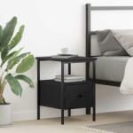 vidaXL Noptiera stejar negru cu sertar si raft, 34 x 36 x 50 cm, lemn compozit (862923)