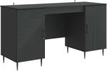 vidaXL Birou cu raft cu usa Negru 142, 5 x 50 x 75 cm Lemn prelucrat GartenMobel Dekor (3414604)