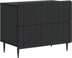 vidaXL Noptiera neagra cu 2 sertare, 62 x 34, 5 x 49, 5 cm, lemn prelucrat (894316)