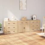 vidaXL Servante, 3 piese, stejar sonoma, lemn prelucrat GartenMobel Dekor (3185426) Comoda