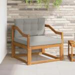 vidaXL Canapea Medie pentru Exterior Lemn Solid de Acacia natural GartenMobel Dekor (3436283) Canapea