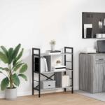 vidaXL Raft pentru carti Gri Sonoma 75 x 30 x 91 cm Lemn compozit GartenMobel Dekor (883973) Biblioteca