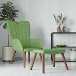 vidaXL Scaun de relaxare cu taburet, verde deschis, catifea GartenMobel Dekor (327669)