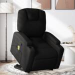 vidaXL Fotoliu rabatabil de masaj, cu ridicare, negru, material textil GartenMobel Dekor (3204382)