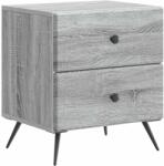 vidaXL Noptiera gri Sonoma cu 2 sertare, lemn prelucrat, 43 x 34, 5 x 47, 5 cm (895457)