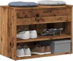 vidaXL Bancheta pantofar, lemn vechi, 60x30x45 cm, lemn prelucrat GartenMobel Dekor (856754) Pantofar