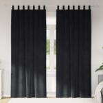 vidaXL Perdele opace 2 pcs Negru 140 x 225 cm Catifea GartenMobel Dekor (4107175)