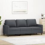 vidaXL Canapea cu 3 locuri, gri închis, 180 cm, material catifea GartenMobel Dekor (359210) Canapea