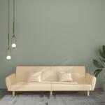 vidaXL Canapea extensibila cu 2 locuri, crem, material textil GartenMobel Dekor (375855) Canapea