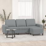 vidaXL Canapea cu 3 locuri si taburet, gri deschis, 180 cm, textil GartenMobel Dekor (3201151) Canapea