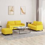 vidaXL Set de canapele cu perne, 3 piese, galben deschis, textil GartenMobel Dekor (3201457) Canapea