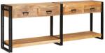 vidaXL Mese consola 2 pcs Maro 200 x 33 x 75 cm Lemn de mango solid GartenMobel Dekor (3324226)