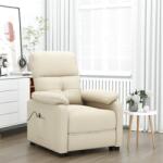 vidaXL Fotoliu rabatabil electric, crem, material textil GartenMobel Dekor (3073811)