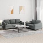 vidaXL Set de canapele cu perne, 2 piese, gri închis, material textil GartenMobel Dekor (3201851) Canapea