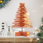 vidaXL Brad de Craciun decorativ, maro ceruit, 80 cm, lemn pin masiv GartenMobel Dekor (858203)