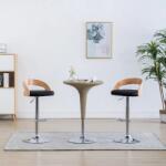 vidaXL Scaune de bar, 2 buc. , negru, piele ecologica si lemn curbat GartenMobel Dekor (283148)