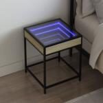 vidaXL Noptiera cu LED infinity, stejar sonoma, 40x40x51 cm GartenMobel Dekor (3284092)