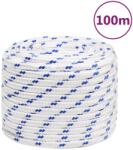 vidaXL Franghie de barca, alb, 16 mm, 100 m, polipropilena GartenMobel Dekor (152309)