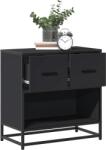 vidaXL Noptiera neagra 60x31x60 cm lemn prelucrat si metal GartenMobel Dekor (848694)