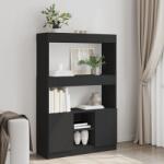 vidaXL Dulap înalt, negru, 92x33x140 cm, lemn prelucrat GartenMobel Dekor (3309610) Biblioteca