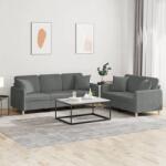 vidaXL Set de canapele cu perne, 2 piese, gri închis, material textil GartenMobel Dekor (3202135) Canapea