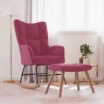 vidaXL Scaun balansoar cu taburet, rosu vin, catifea GartenMobel Dekor (328155) Balansoar