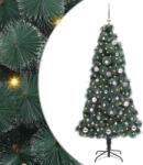 vidaXL Brad de Craciun artificial iluminat cu set de bile Verde 150 cm GartenMobel Dekor (3396155)