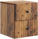 vidaXL Noptiera suspendata maro cu 2 sertare, aspect lemn vechi, 33x34, 5x40 cm (898141)