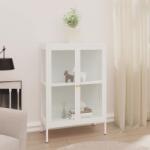 vidaXL Servanta, alb, 75x35x105 cm, otel si sticla GartenMobel Dekor (336071) Comoda