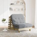 vidaXL Canapea futon cu saltea, 80x206x11 cm, lemn de pin tratat GartenMobel Dekor (846760) Canapea