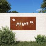 vidaXL Decoratiune perete gradina 105x55 cm design pasari otel Corten GartenMobel Dekor (824496)