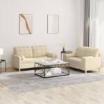 vidaXL Set de canapele cu perne, 2 piese, crem, material textil GartenMobel Dekor (3201292) Canapea
