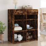 vidaXL Dulap, stejar fumuriu, 80x42, 5x93 cm, lemn prelucrat GartenMobel Dekor (3281480) Comoda