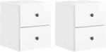 vidaXL Set 2 noptiere suspendate cu 2 sertare, alb lucios, 34, 5x33x40 cm (899154)