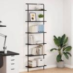vidaXL Raft pentru carti Stejar Negru 60 x 24 x 203 cm Lemn compozit GartenMobel Dekor (879971) Biblioteca