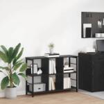 vidaXL Raft pentru carti Stejar Negru 102 x 32 x 72, 5 cm Lemn compozit GartenMobel Dekor (884012) Biblioteca
