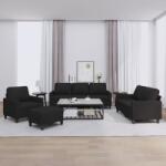 vidaXL Set de canapele cu perne, 4 piese, negru, textil GartenMobel Dekor (3201440) Canapea